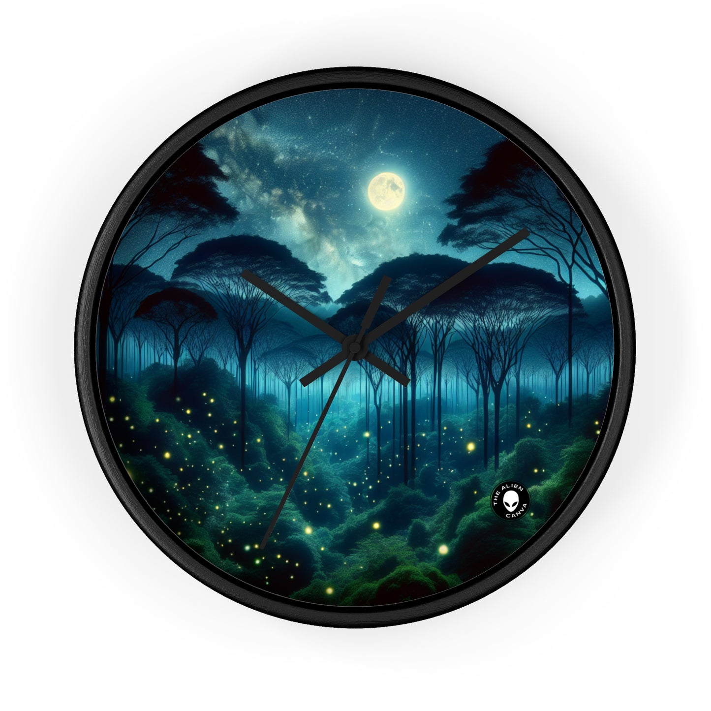 "Moonlit Enchantment" - The Alien Wall Clock