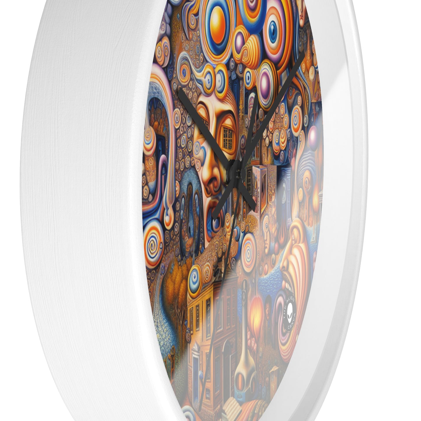 "Melted Time: A Whimsical Dance of Dreams" - The Alien Wall Clock Surrealism