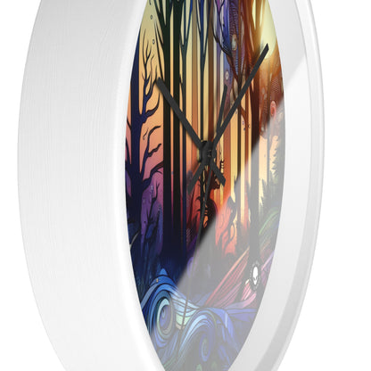 "Mystical Twilight: Creatures in the Forest" - The Alien Wall Clock