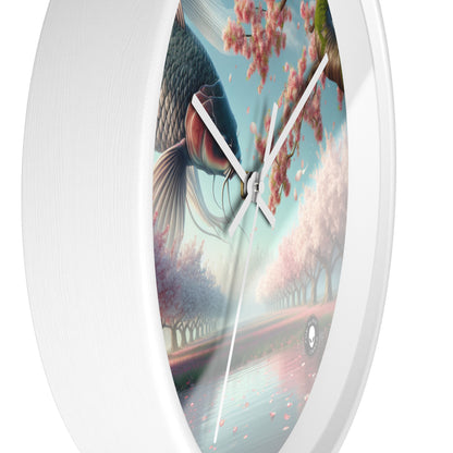 "Koi Fish in Cherry Blossoms: Beauty of Nature" - The Alien Wall Clock