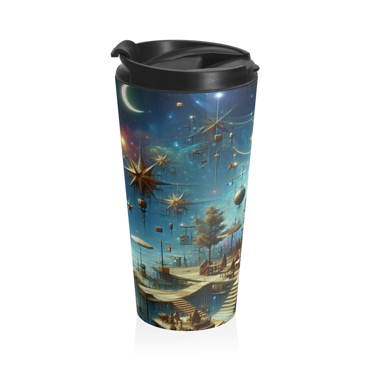 "Kitchen Enchantment: A Whimsical World of Living Objects" - The Alien Stainless Steel Travel Mug Magic Realism