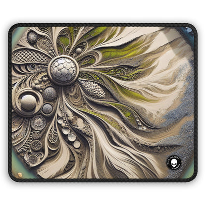 "Sandy Symphony: Un colorido mosaico de piedras en la playa" - The Alien Gaming Mouse Pad Land Art