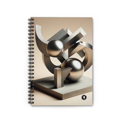 "Harmony in Nature: A Modernist Interpretation" - The Alien Spiral Notebook (Ruled Line) Modernist Sculpture