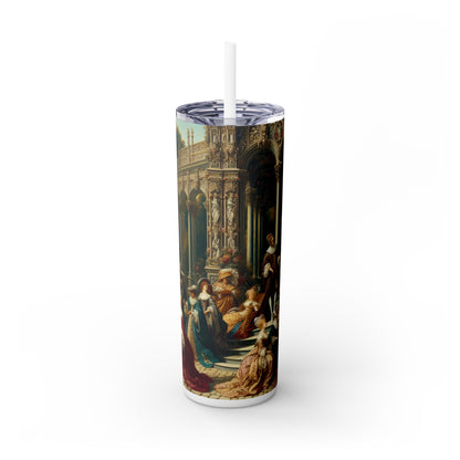 "Regal Elegance: A Gothic Inspired Garden Portrait" - The Alien Maars® Skinny Tumbler with Straw 20oz International Gothic