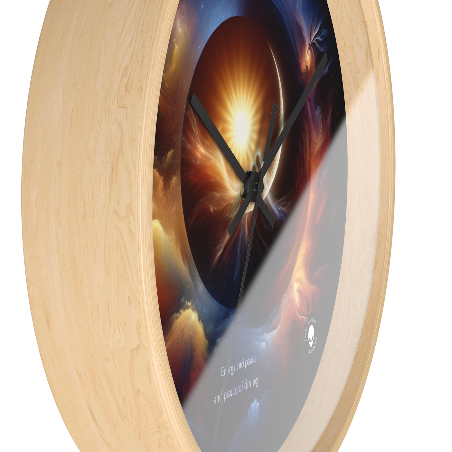 "Celestial Embrace: The Fusion of Sun and Moon" - The Alien Wall Clock