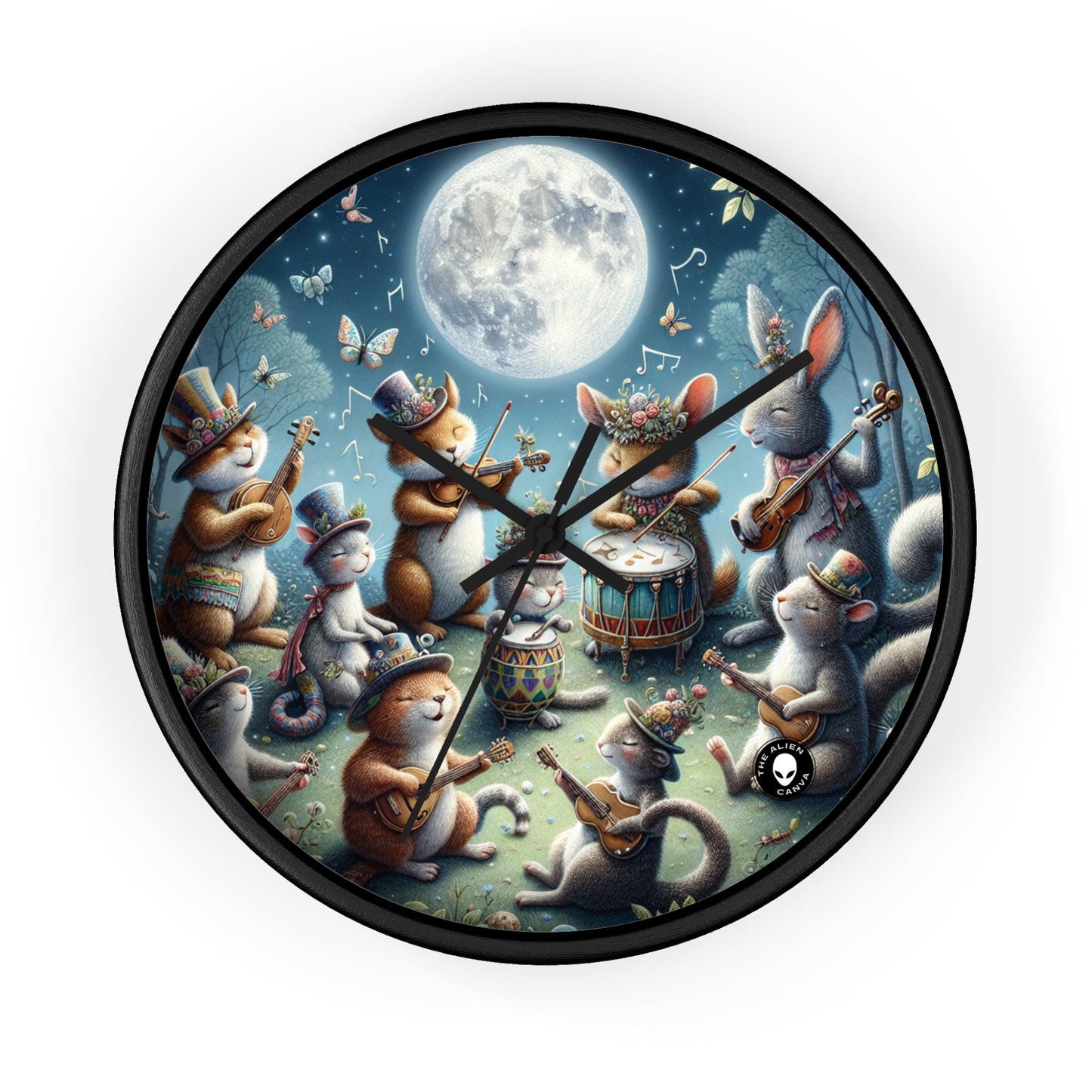 "Moonlit Melodies in the Enchanted Forest" - The Alien Wall Clock