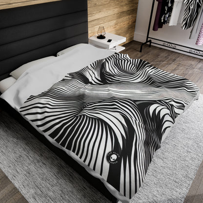 "Motion Embodied: Exploring Dynamic Illusion through Op Art" - The Alien Velveteen Plush Blanket Op Art