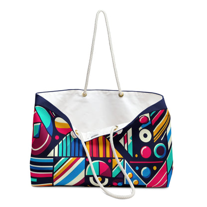 "Neon Geometric Pop" - The Alien Weekender Bag Contemporary Art Style