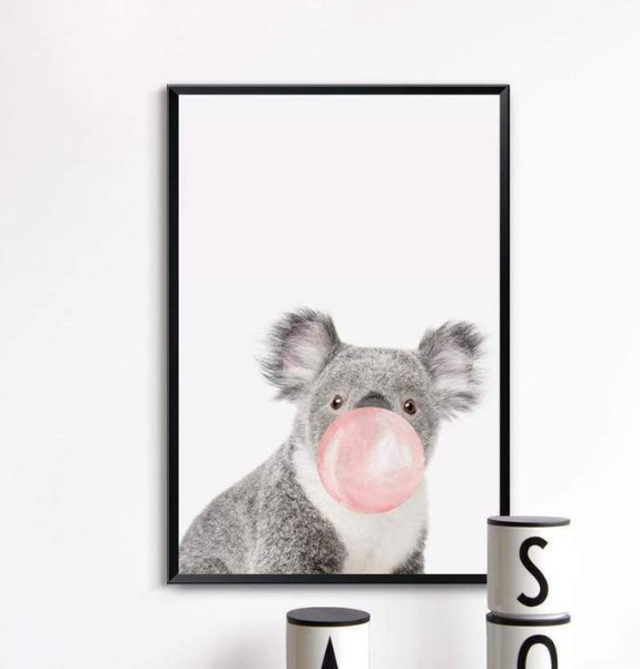 Nordic simplicity Cute koala zebra fawn canvas painting Home decoration frameless painting core Foreign trade explosion