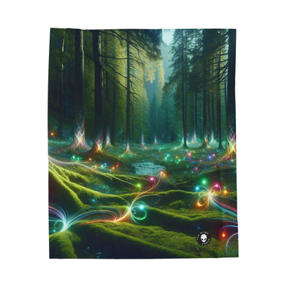 - Crystal-Enchanted Forest: A Tapestry of Light - The Alien Velveteen Plush Blanket