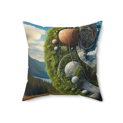 "Sahara Sands: Aerial Earth Art Installation"- The Alien Spun Polyester Square Pillow Earth Art