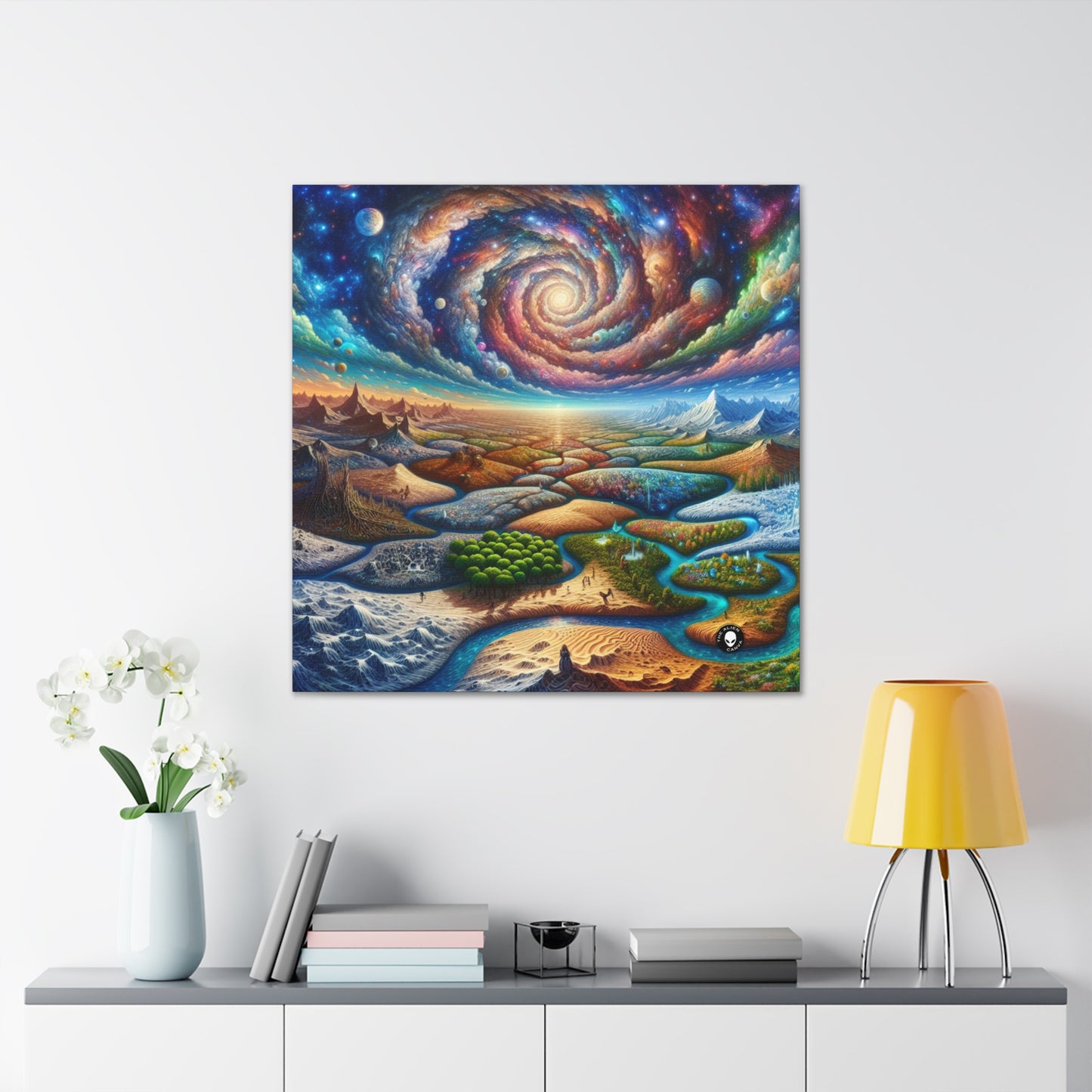 "Galactic Mosaic: A Surreal Landscape" - The Alien Canva