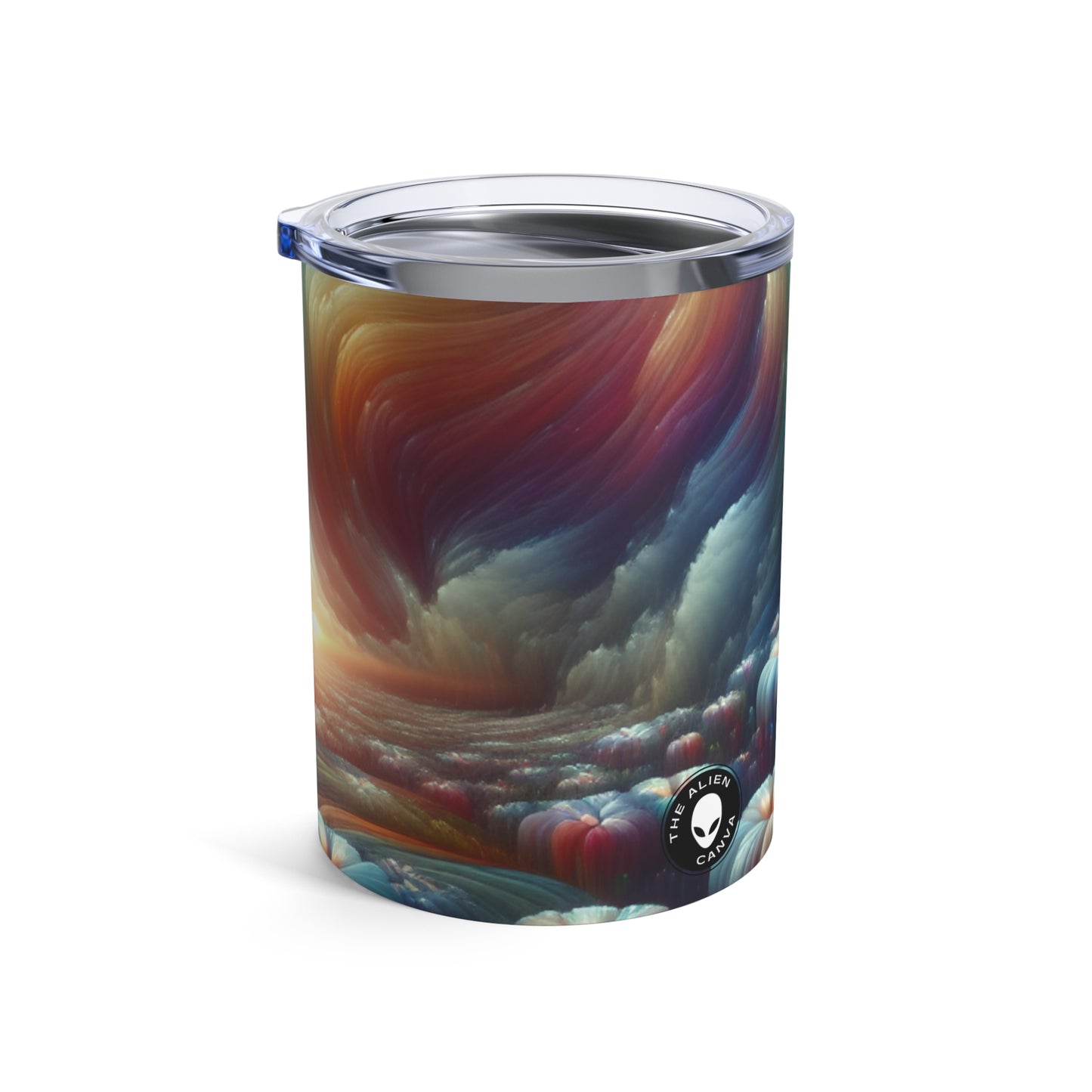 "Rainbow Sky, Moonlit Flowers" - The Alien Tumbler 10oz