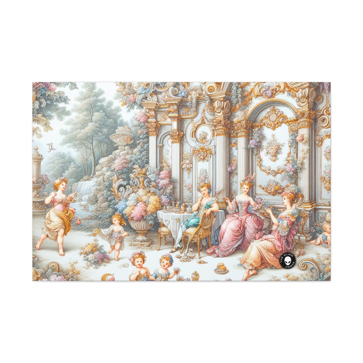 "A Garden of Rococo Delights: A Whimsical Extravaganza" - The Alien Canva Rococo