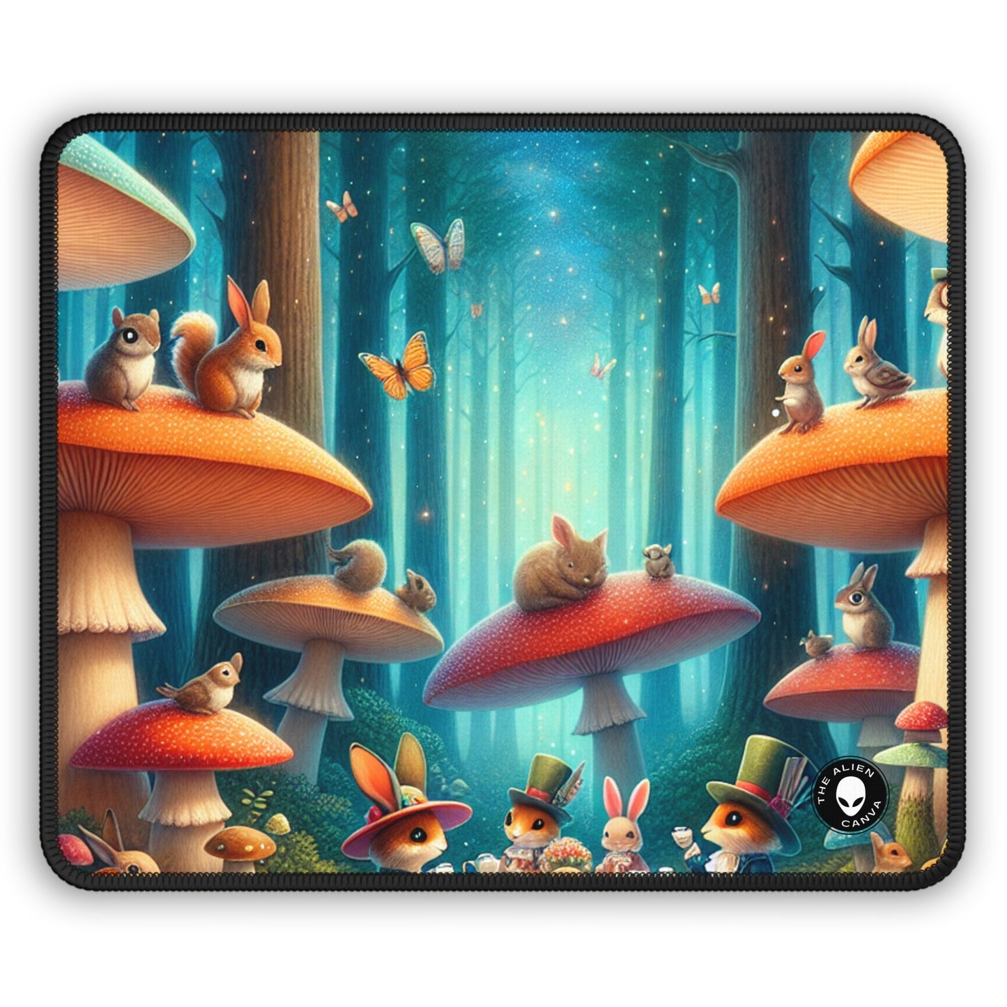 "Mushroom Wonderland: A Magical Tea Party" - The Alien Gaming Mouse Pad