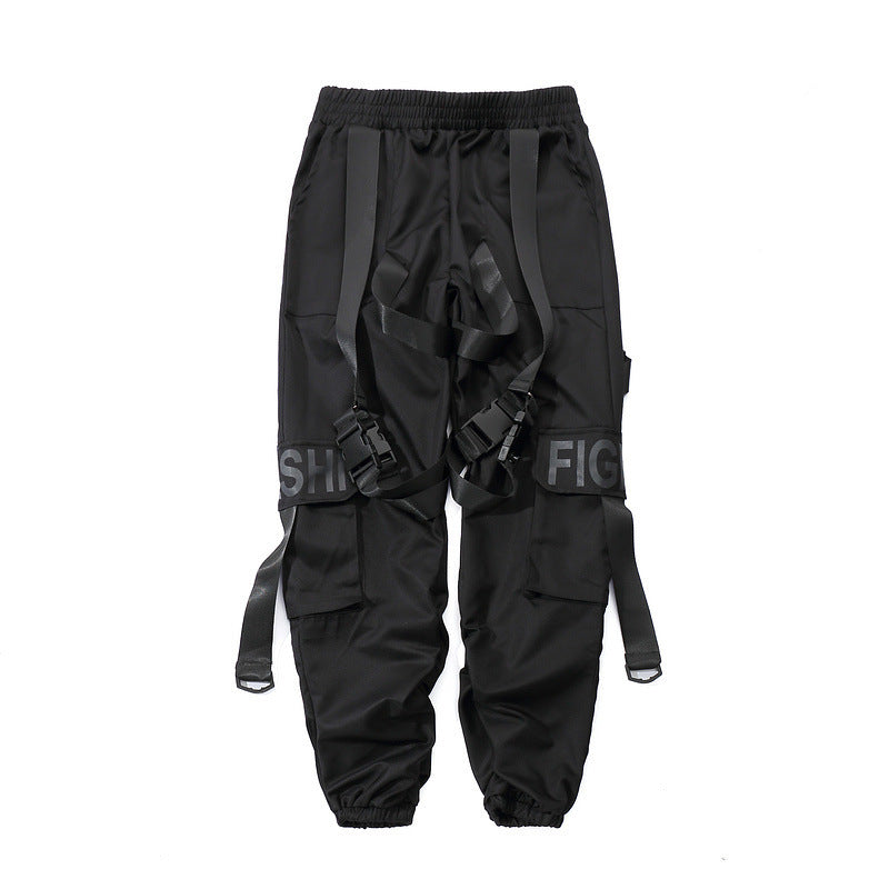 Multi-pocket Printed Functional Loose-fitting Casual Trousers