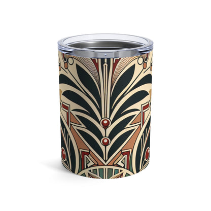 "Golden Glamour: A Dynamic Art Deco Cityscape at Sunset" - The Alien Tumbler 10oz Art Deco