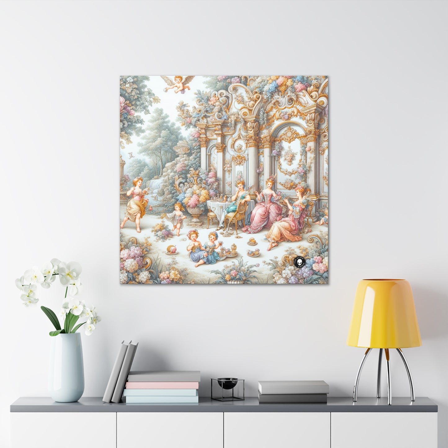 "Un jardin de délices rococo : une extravagance fantaisiste" - The Alien Canva Rococo