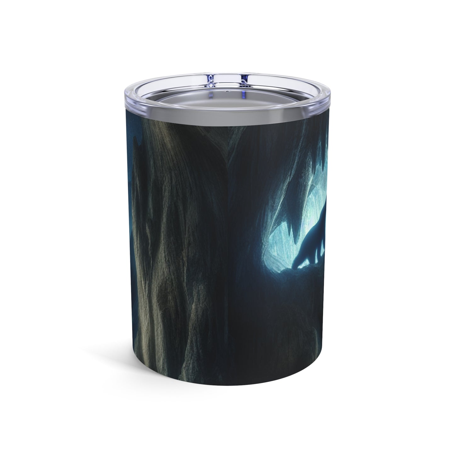 "L'ours et l'équilibre cosmique" - Le style de peinture rupestre Alien Tumbler 10oz