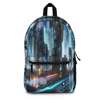 "Neon Nightscapes: A Futuristic City Adventure" - The Alien Backpack