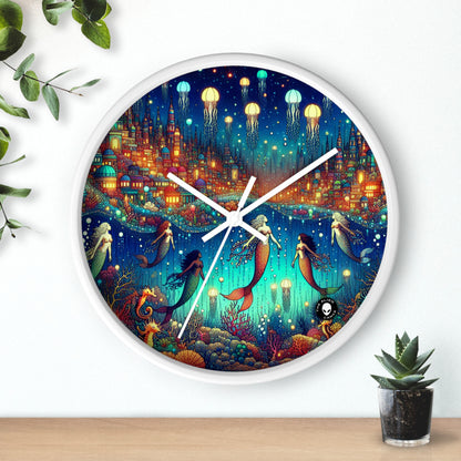 « Glowing Jellyfish City : un monde sous-marin fantaisiste » – L'horloge murale Alien