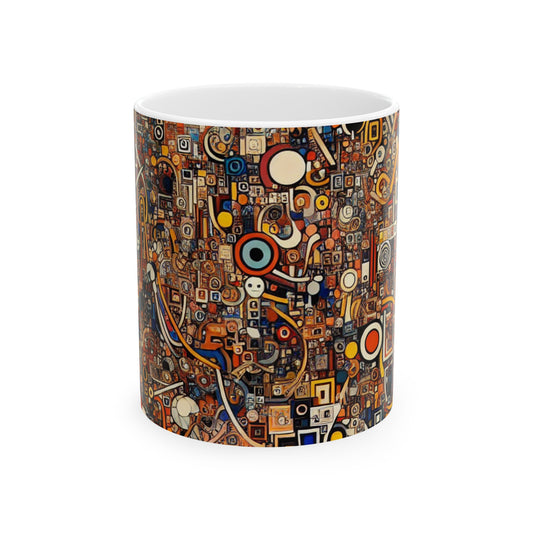 "Dadaist Delirium: A Chaotic Collage Adventure" - The Alien Ceramic Mug 11oz Dadaism