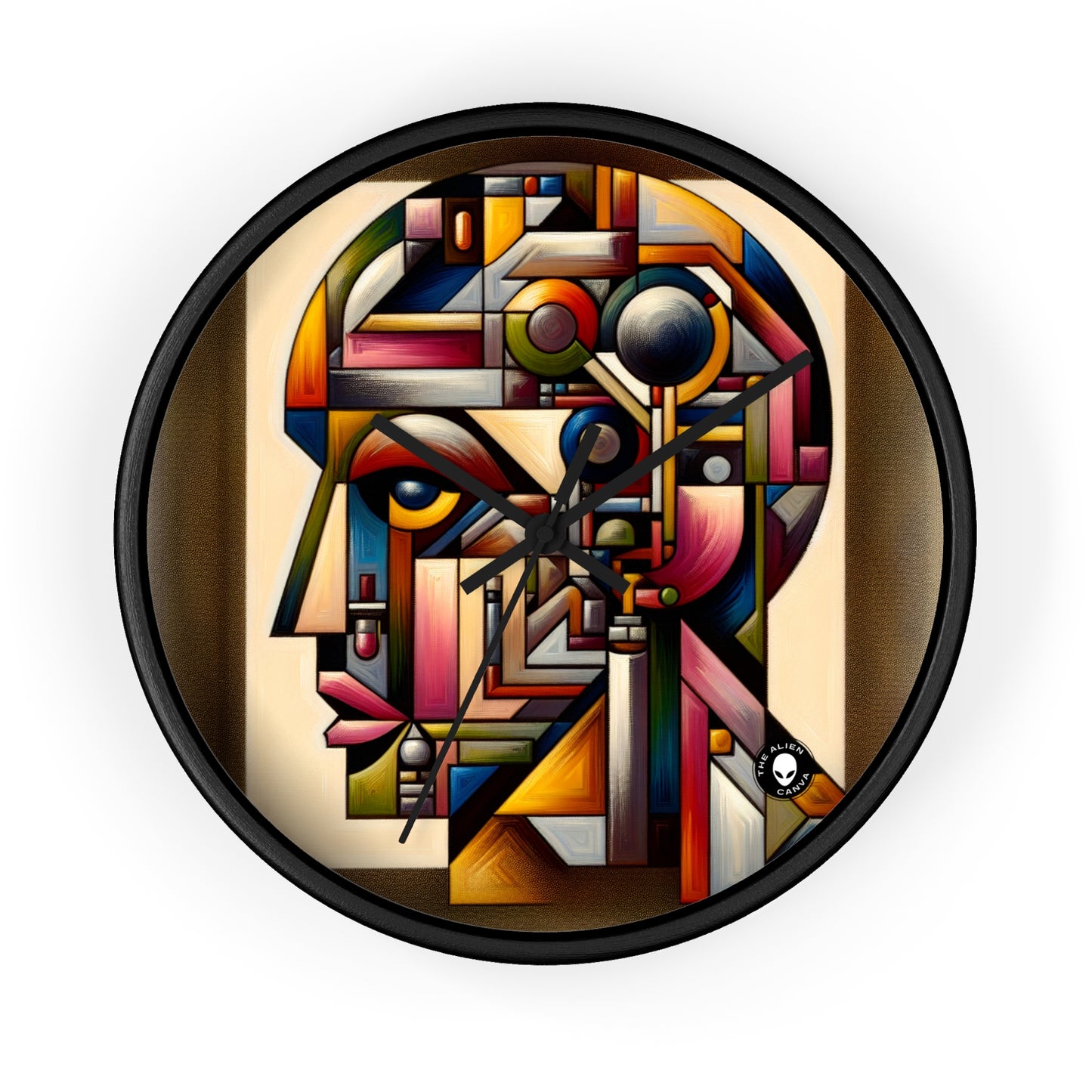 "My Cubist Reflection" - The Alien Wall Clock Cubism