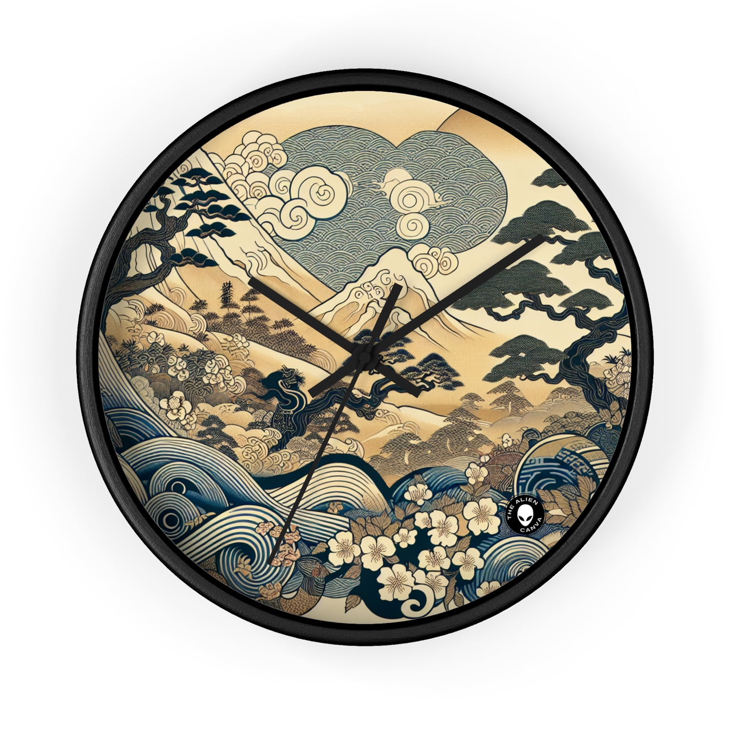 "Los sueños festivos de Edo" - El reloj de pared alienígena Ukiyo-e (impresión en madera japonesa)