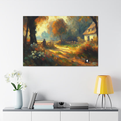 "Sunset Serenity: Impressionist Garden Painting" - The Alien Canva Impressionism