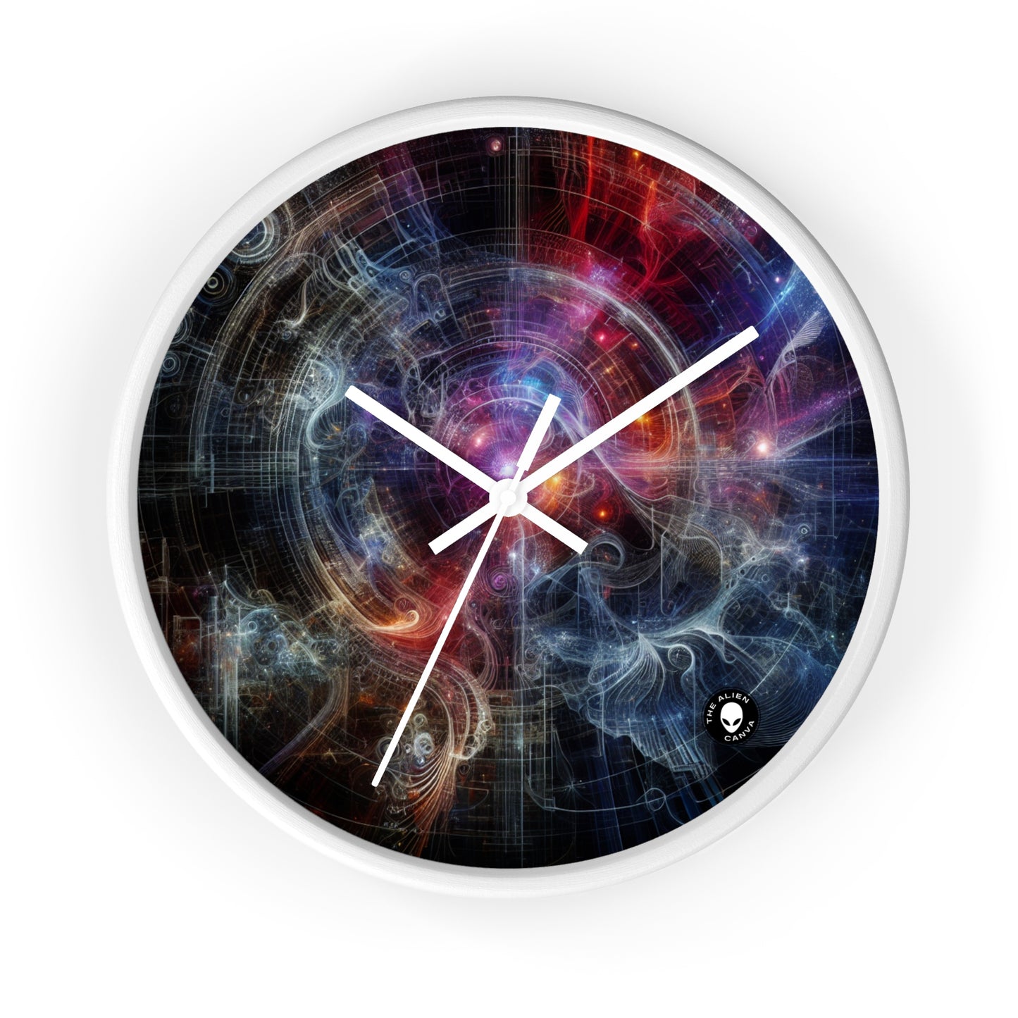 "Nature's Neon Metropolis: A Surreal Fusion of Technology and Greenery" - The Alien Wall Clock Digital Art