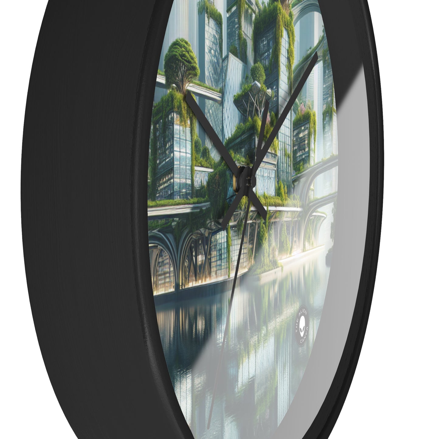 "Nature's Fusion: A Futuristic Cityscape" - The Alien Wall Clock