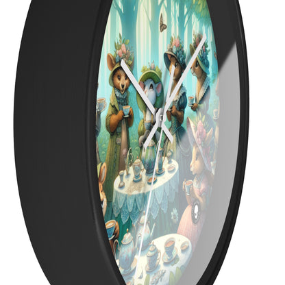 "Fancy Hats and Teacups: A Woodland Tea Party" - The Alien Wall Clock