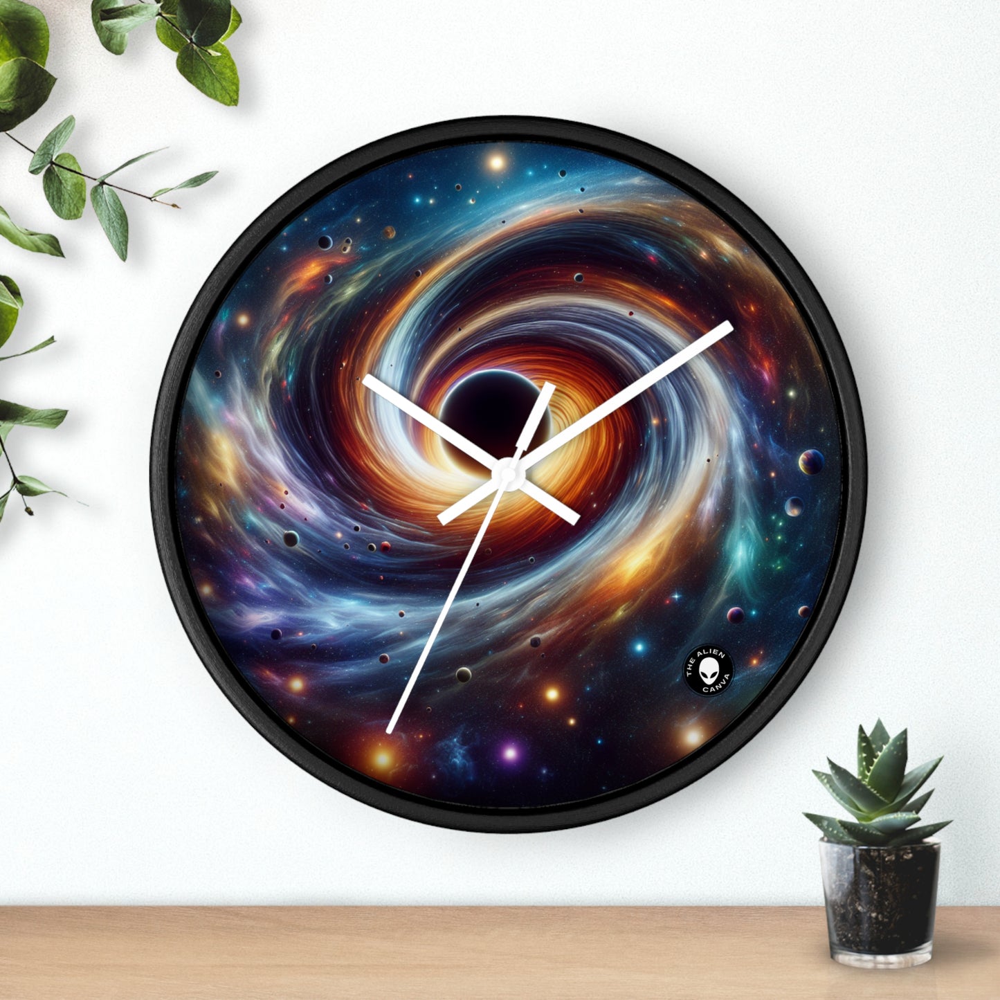 "Vórtice galáctico: la danza colorida de estrellas y planetas" - El reloj de pared alienígena