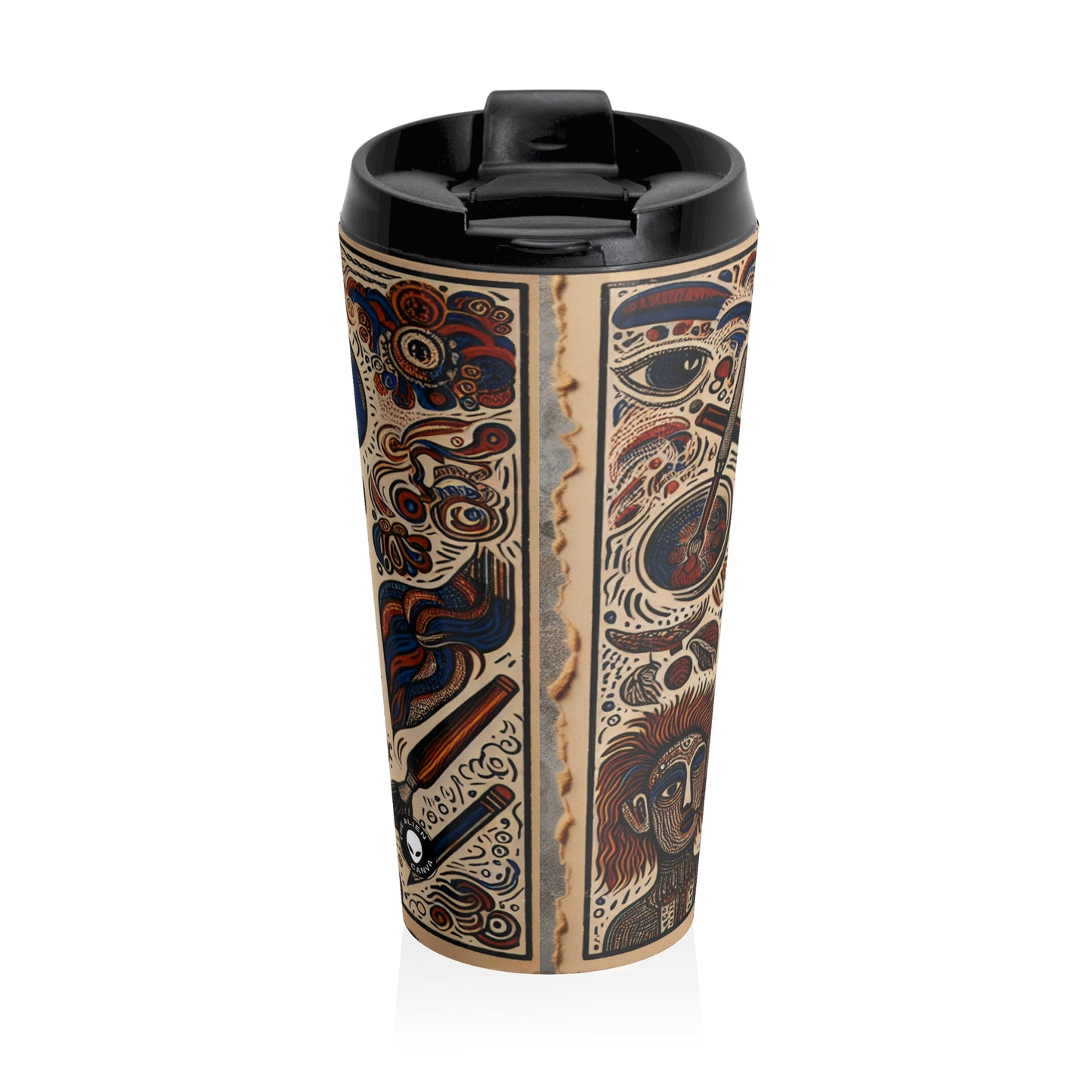 "Visions of the Beyond: A Surreal Dreamscape" - The Alien Stainless Steel Travel Mug Outsider Art