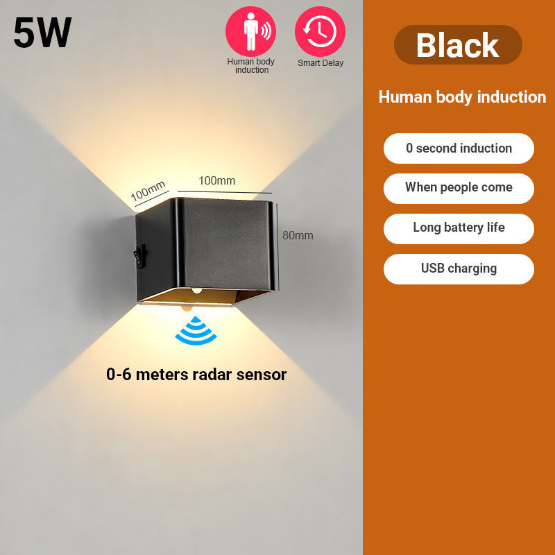 USB Rechargeable Bedroom Bedside Wall Lamp