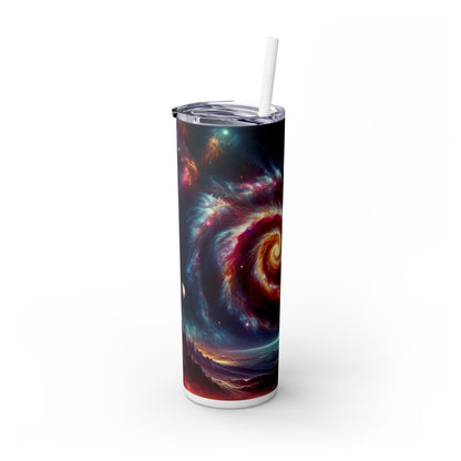 "Starry Skies: A Cosmic Canvas" - The Alien Maars® Skinny Tumbler with Straw 20oz