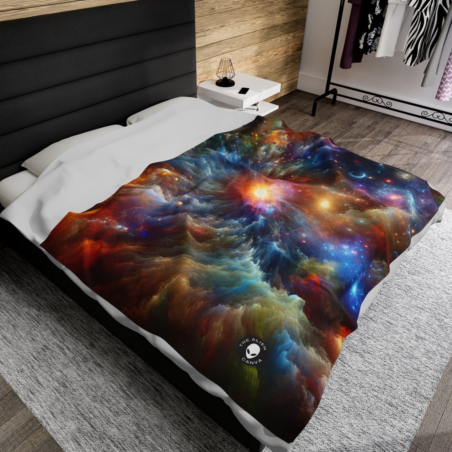 "Galactic Creation: A Kaleidoscope of Cosmic Wonder" - The Alien Velveteen Plush Blanket