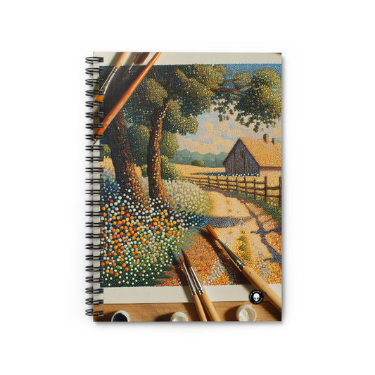 "Autumn Bliss: Pointillism Forest" - The Alien Spiral Notebook (Ligne Lignée) Pointillisme