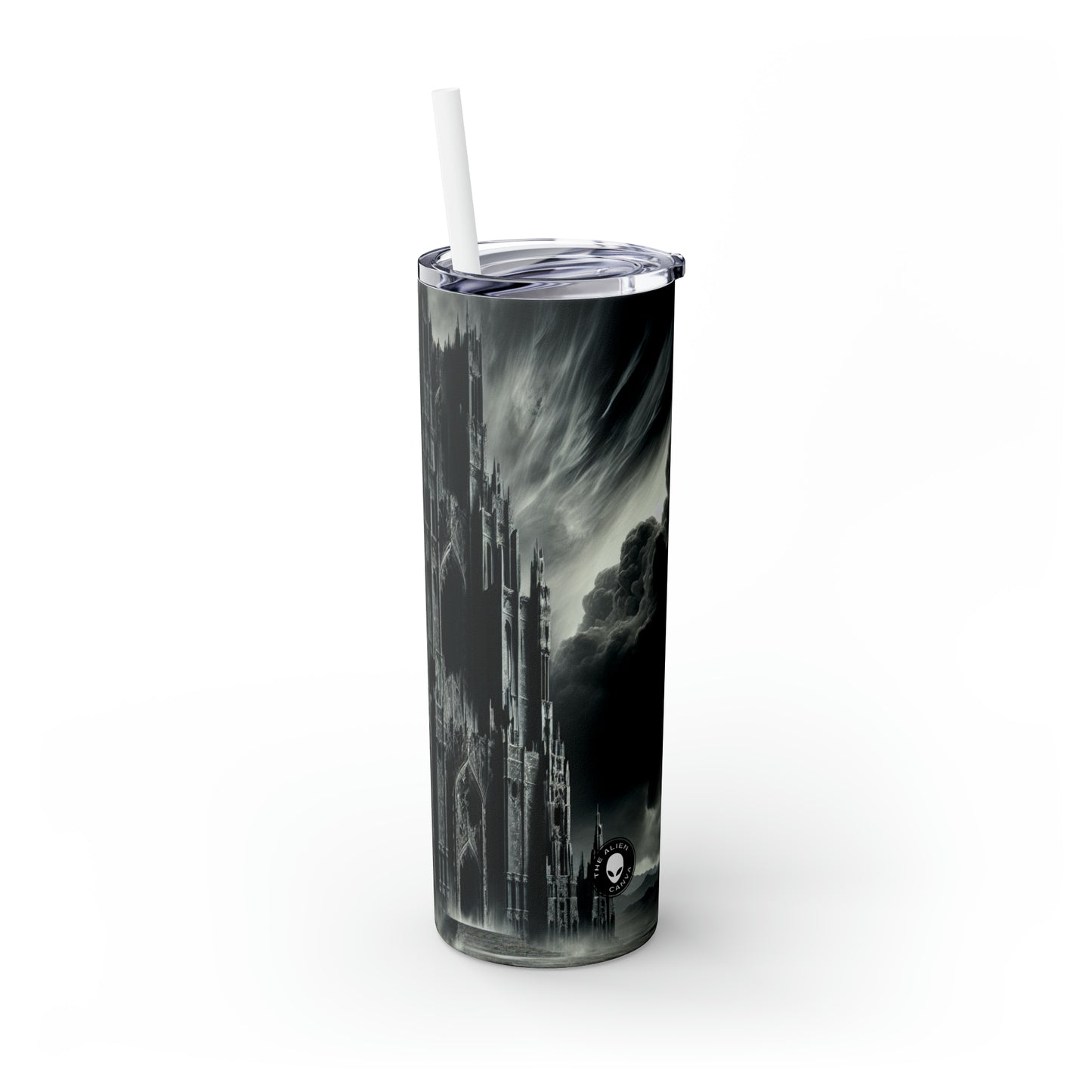 "Sauron's Shadow Tower" - The Alien Maars® Skinny Tumbler with Straw 20oz