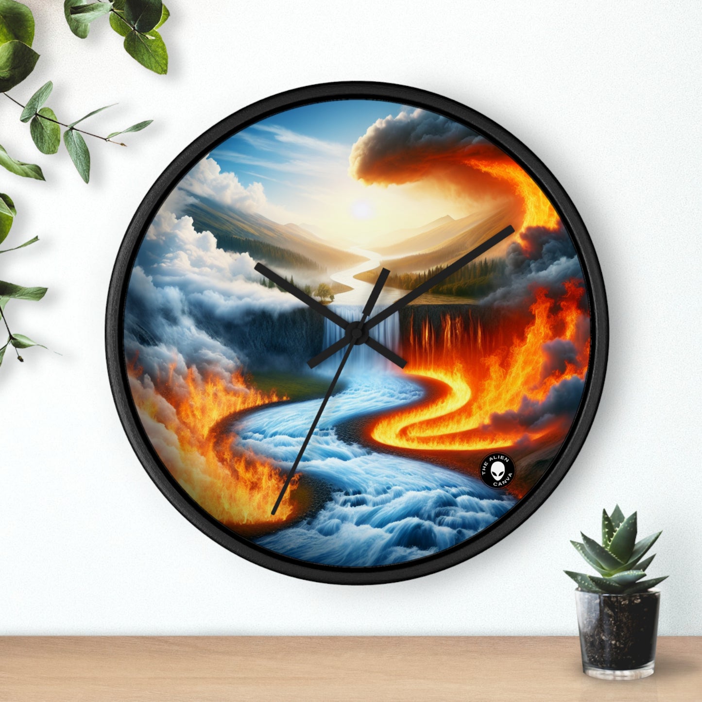 "Fusion of Elements: Harmony in Contrast" - The Alien Wall Clock