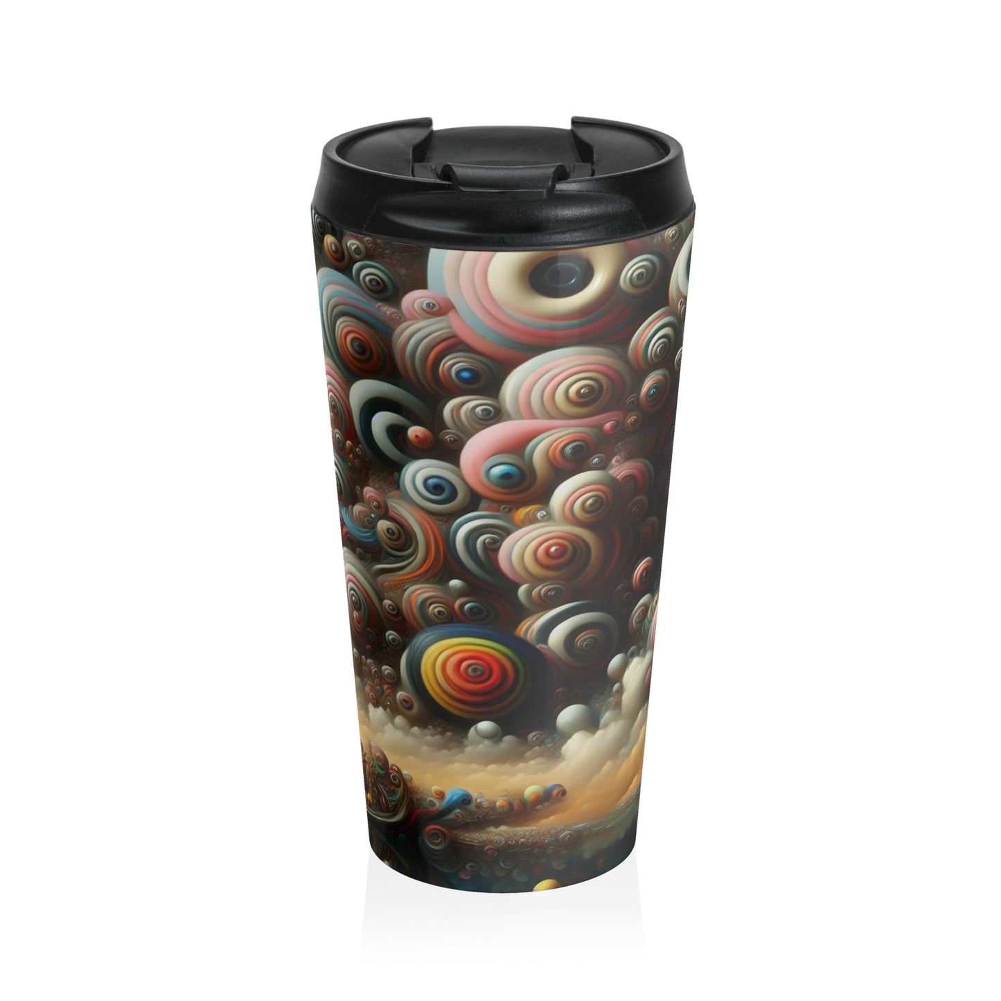 "Dreamscape Sojourn" - The Alien Stainless Steel Travel Mug Surrealism