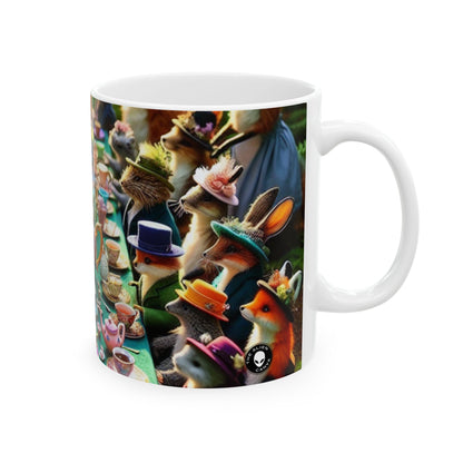 "Fiesta del té encantada en el bosque" - Taza de cerámica The Alien 11oz