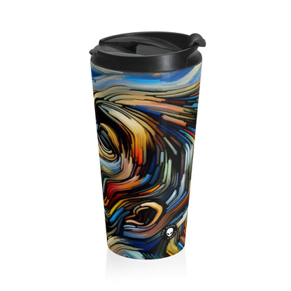 Title: "Tempestuous Waters" - The Alien Stainless Steel Travel Mug Expressionism