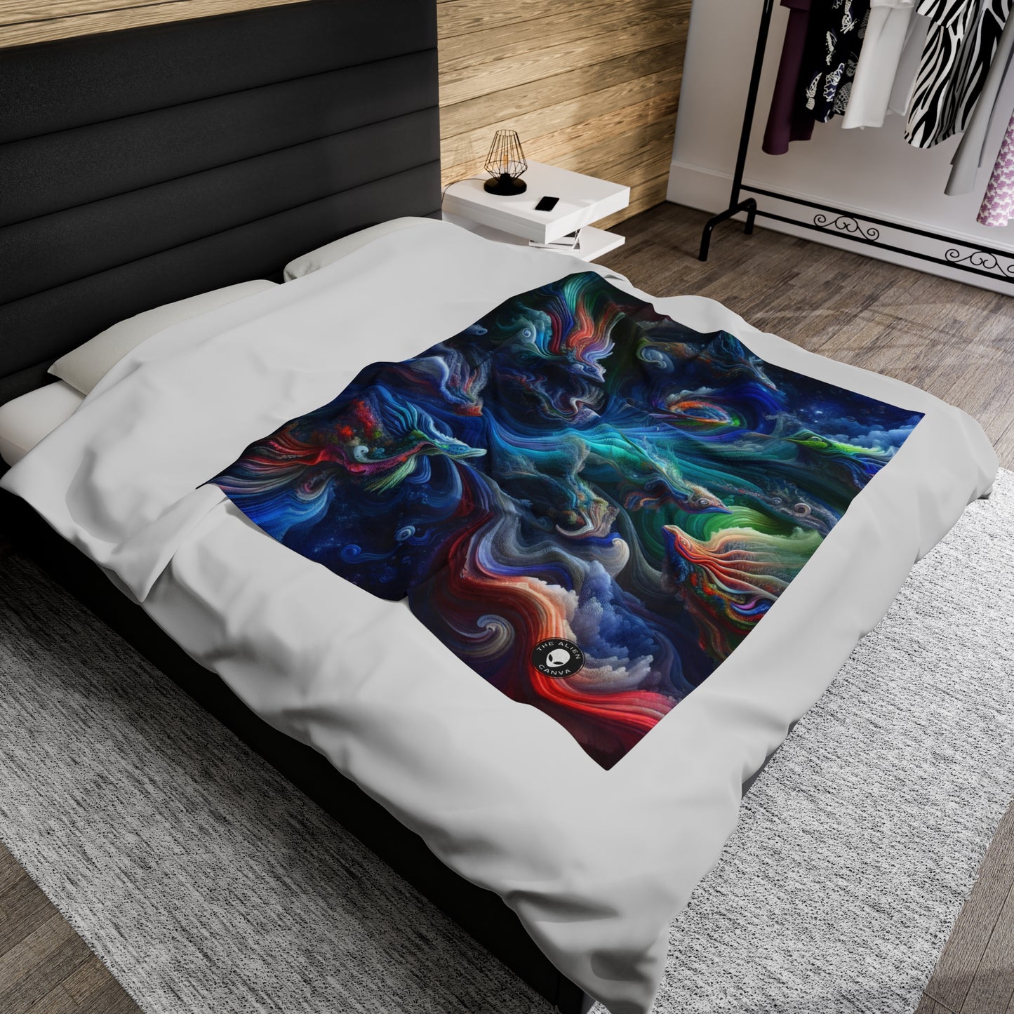 "Psychedelic Underwater Wonderland" - The Alien Velveteen Plush Blanket