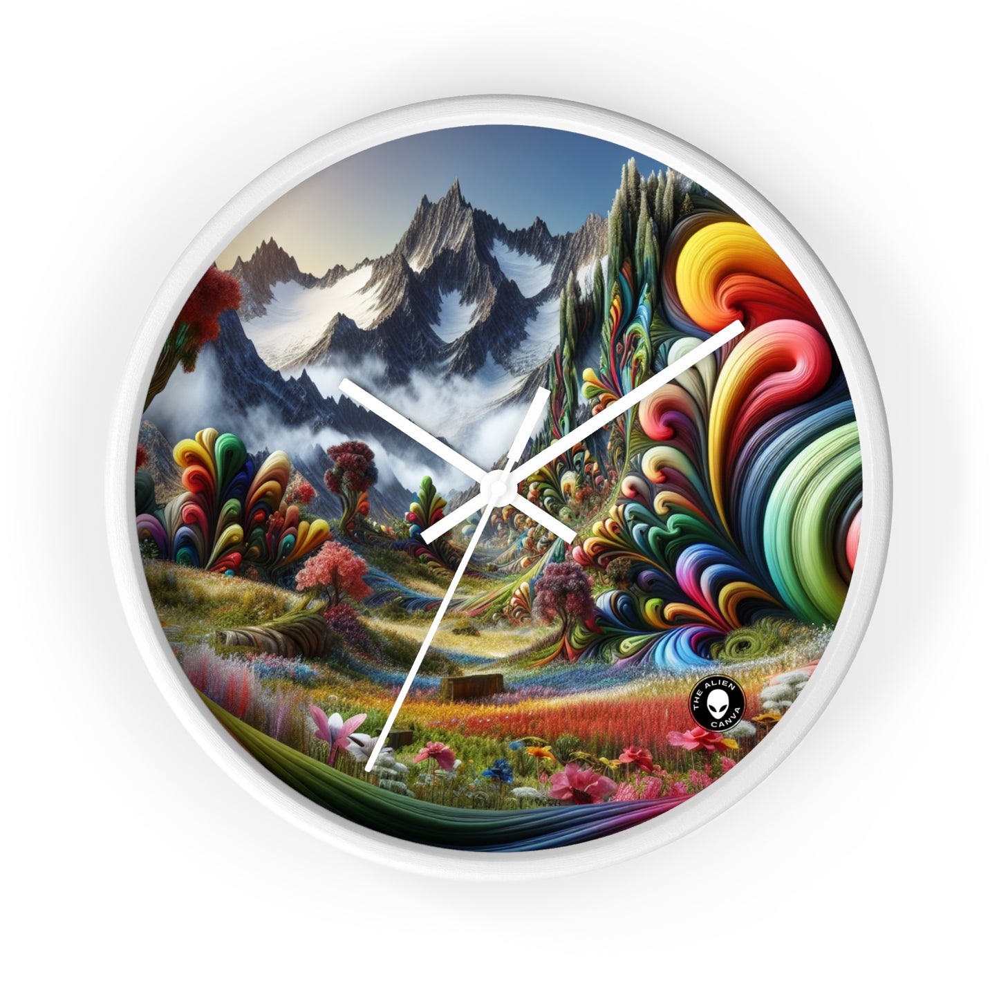 « Montagnes de bonbons et vallées fantaisistes » – L'horloge murale extraterrestre