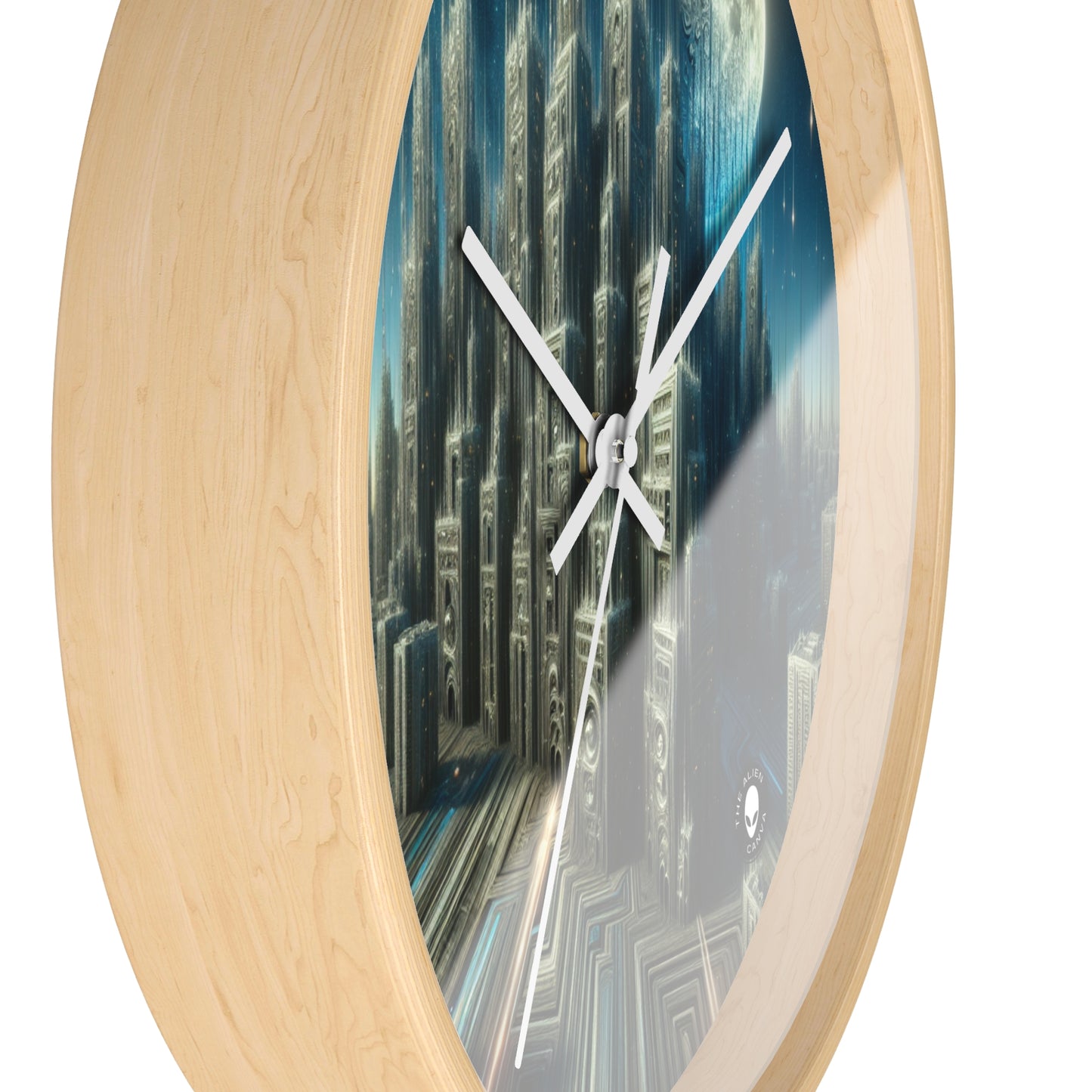 "Nighttime Cityscape Melt" - The Alien Wall Clock