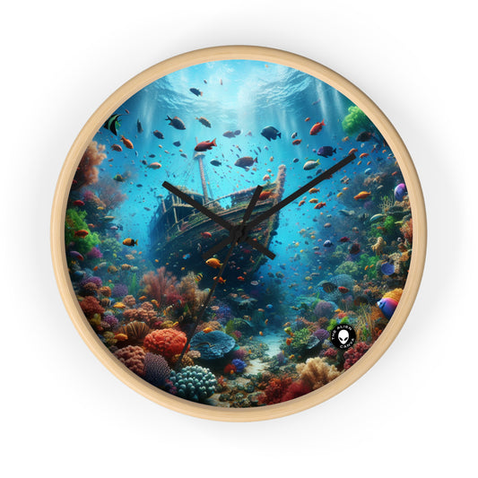 "Esplendor hundido: peces de colores y arrecifes de coral" - El reloj de pared extraterrestre