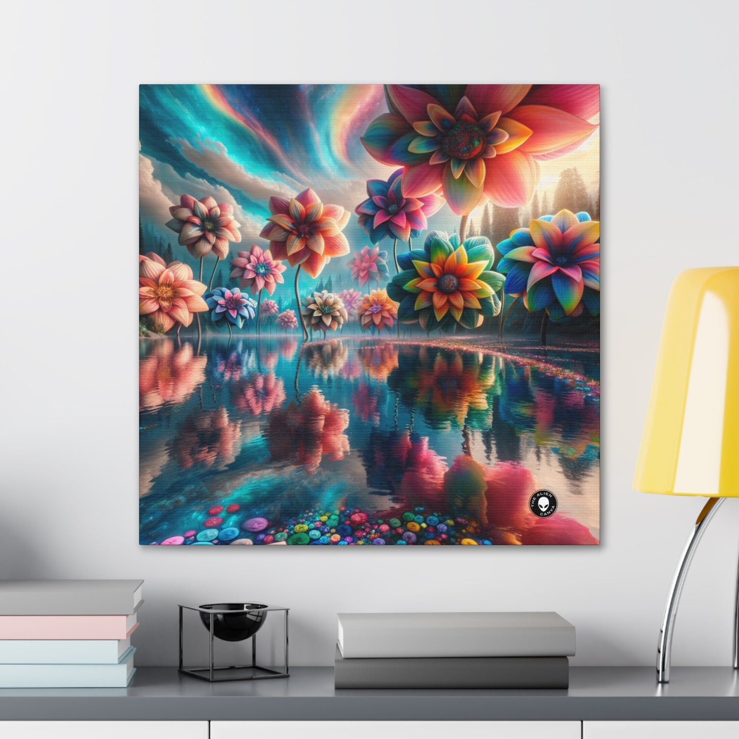 "Enchanted Waters: A Floral Dreamland" - The Alien Canva