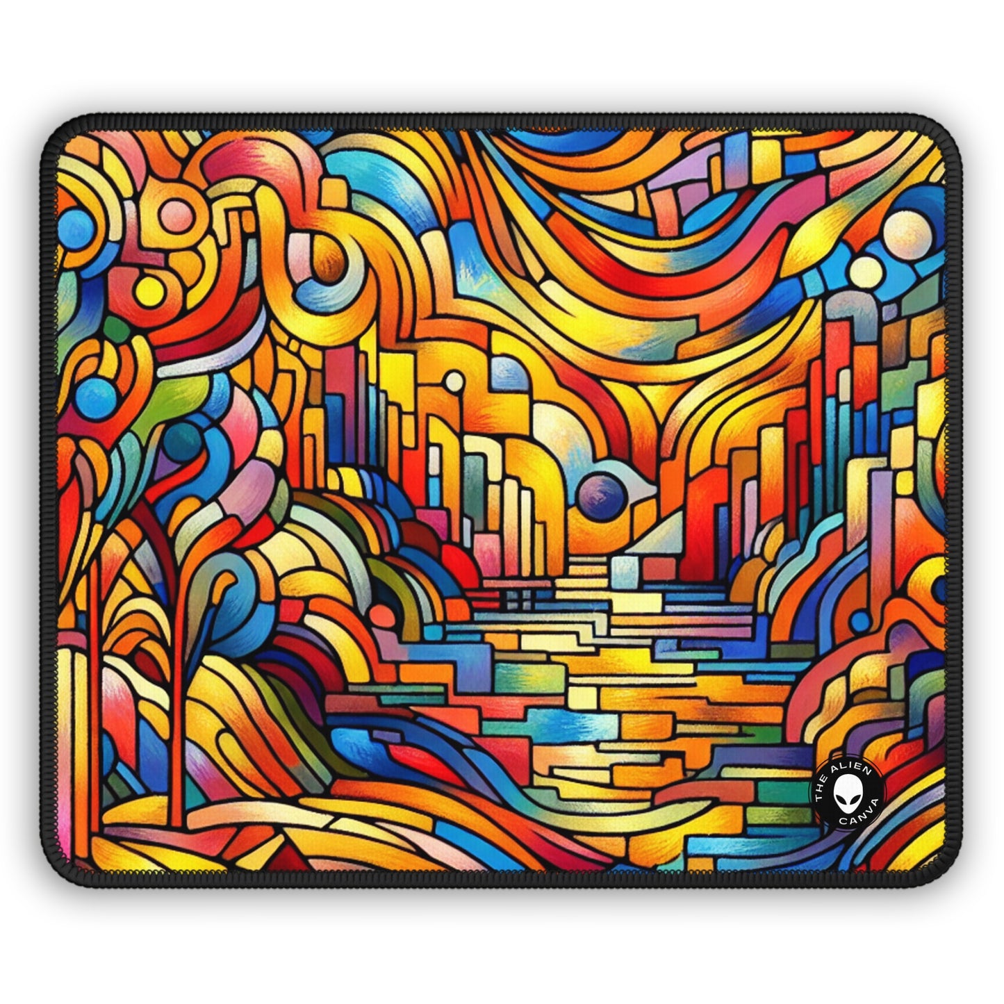 Neon Nightscapes: A Fauvism Cityscape - The Alien Gaming Mouse Pad Fauvism