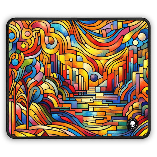 Neon Nightscapes: A Fauvism Cityscape - The Alien Gaming Mouse Pad Fauvism